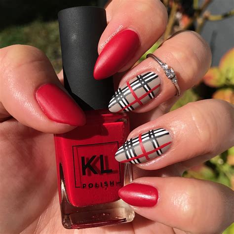 burberry nail design|plaid nail designs for women.